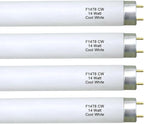 Valoisa 4Pack F14T8/CW 14W 15 Inch T8 4100K Linear Fluorescent Light Bulb,14 Watts, G13 Medium Base,T8 Tube,14 3/4" MOL,1" Dia,4100K Cool White