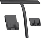 Squeegee, Matte Black 9 inch, Streak Free Cleaning, Shower Squeegee for Glass Doors, Bathroom, Shower Doors, Mirrors, Tiles and Car Windows,Silicone Squeegees,Shower Cleaner with 2 Hooks.