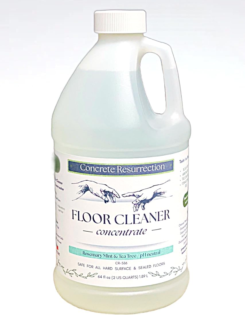 Clean Living Essentials Floor Cleaner – Multi-Surface, Non-Toxic, Plant-Based, pH Neutral, Family & Pet Friendly. Naturally scented for everyday clean. (Rosemary, Mint + Tea Tree)