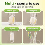 5 in 1 Bottle Cleaning Brush, 2025 New Travel Bottle Cleaner Kit, Long Handle Brush, Bottles Cleaner Brushes Set for Baby Bottles, Mugs, and Wine Glasses (Yellow)