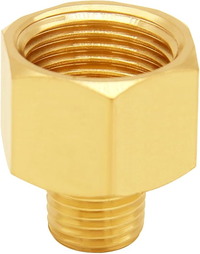 2PCS Brass Reducer Adapter, 1" NPT Female to 3/4" NPT Male Thread, Hex Reducing Pipe Fitting Coupler Nipple Connector for Water/Oil/Gas