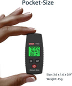 Wintact Pocket Wood Moisture Meter, Pin Type Water Leak Detector, Digital Moisture Tester for Lumber, Firewood, Walls, Drywall, Paper, Brick, Concrete Building Material Black