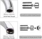 2 Pack Sink Faucet Aerator 360 Degree Swivel Kitchen Faucet Sprayer Attachment,Dual Water Flow Modes, 55/64 Inch-27UNS Female Thread,15/16 Inch-27UNS Male Thread Adapters