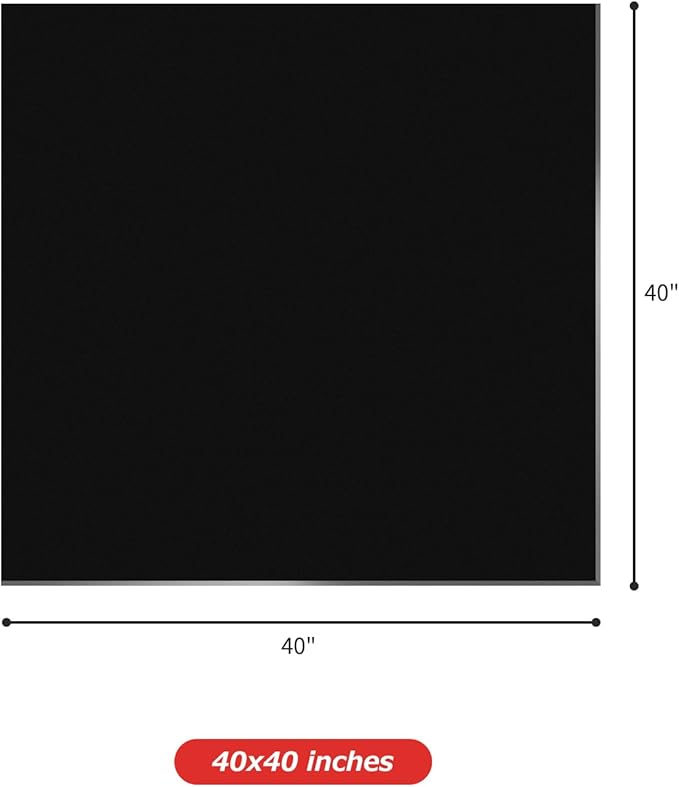 Matace 40x40 Inch Large Fireproof Welding Blanket & Pad, 5mm Thickened Fire Resistant Carbon Felt Cloth, Flame Retardant Fabric, Heat Shield for Grill Cover, Soldering, Firepit, Smoker, Black