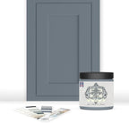 ALL-IN-ONE Paint, Durable cabinet and furniture paint. Built in primer and top coat, no sanding needed. Includes our 30 featured color card - Haven (heathered, muted blue), 8oz Sample