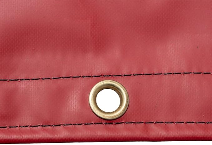 Mytee Products 2 Pack 16' x 27' Flatbed Truck 18 Oz Steel Tarp with 4 FT Drop & Flap - Red Heavy Duty Vinyl Waterproof Tarp for Trailers to Protect Cargo from Wind, Rain, Snow and Sun