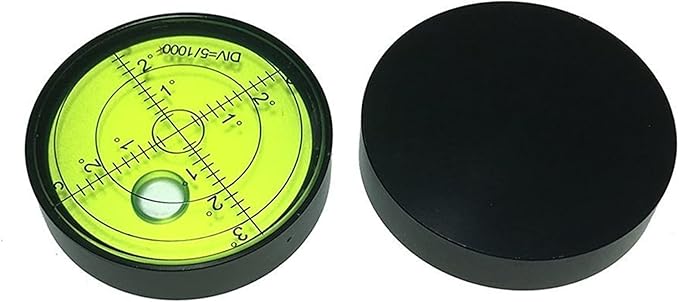 60x12mm With magnet High precision horizontal bubble Aluminium Case Bullseye Spirit Bubble Surface Level Round Inclinometers for Surveying Instruments ,Accuracy 15'/2， (Without magnet)