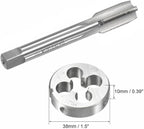 12mm x 1 HSS Metric Tap and Die Set Right Hand Thread,Tapping DIY Tool 3pcs (M12 x 1mm)