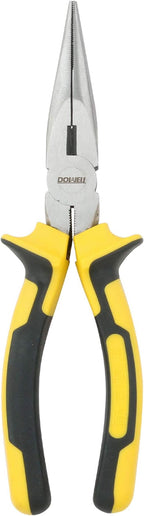 DOWELL Needle Nose Pliers Long Nose Pliers 8 Inch with Wire Cutter for Jewelry Nickel Chromium Steel Construction And Professional Handle