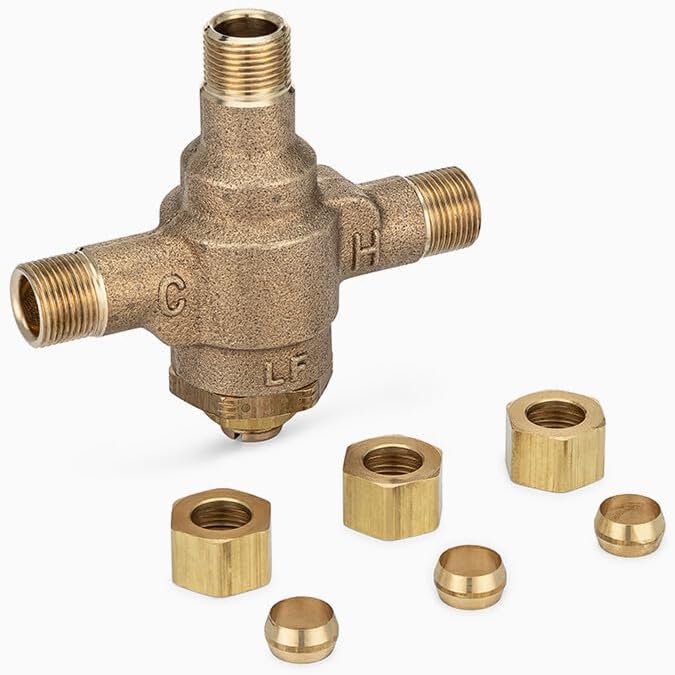 Sloan Optima Accessory MIX-135-A Thermostatic Water Mixing Valve - 4.0 gpm, Under Lavatory Application, Solid Brass Valve Body, Water Temp Adjustment Stem, Max Operating Pressure 125 psig, 0326045PK