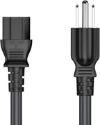 CableLeader 8ft 18 AWG Universal Power Cord IEC320 C13 to NEMA 5-15P, Extension Power Cord, Compatible with Computers, Monitors, Printers & TVs, Black