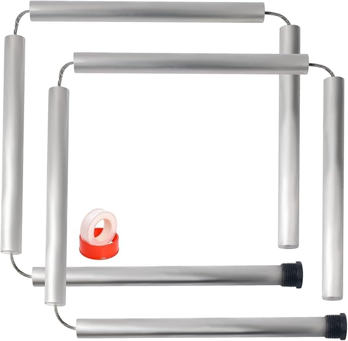 PODOY 44" Flexible Magnesium Anode Rod for Hot Water Heater 3/4" NPT Thread Water Heater Anode Rod Compatible with Rheemm Reliancee Richmondd GEE for Home Water Tank 2 Packs Including Teflon Tape