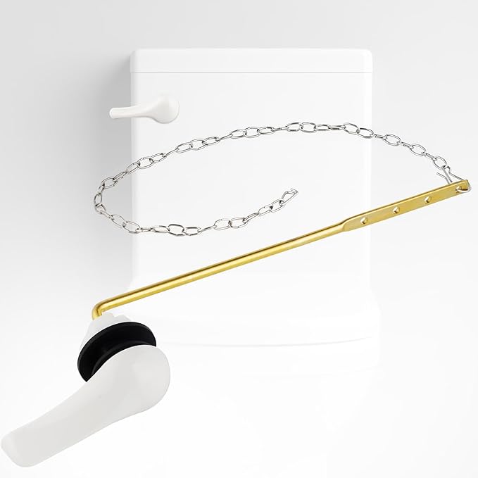 iFealClear Universal Toilet Handle - Front Mount Flush Lever, Solid Brass, White & Easy to Install - Fits Most Toilets