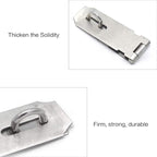 Door Locks Hasp Latch, 5 Inch Stainless Steel Safety Packlock Clasp Hasp Lock Latch, Extra Thick Gate Lock Hasp with Screws Brushed Finish 2 Pack (5inch)