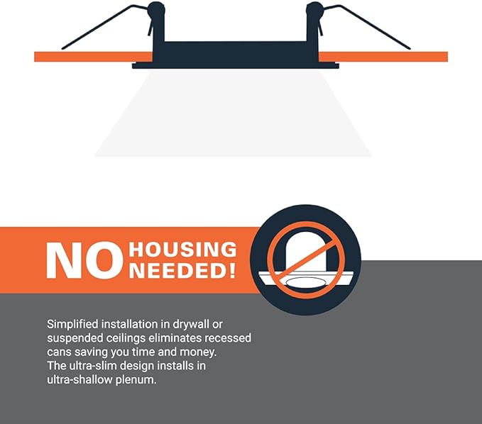 HALO HLB Recessed Lighting 6 Inch LED Thin Canless, Dimmable w/Selectable Color Temperatures, 4-Pack - HLB6099FS1EMWR-4PK