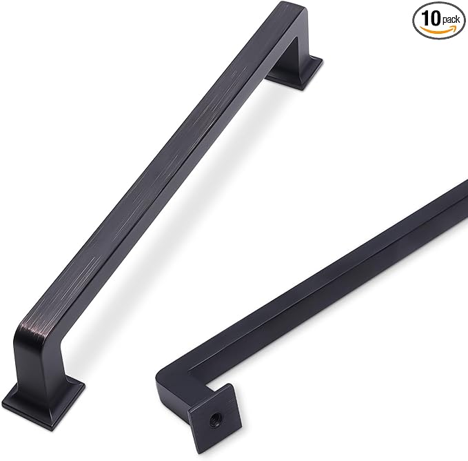 COTYKILEY 10 Pack 7 Inch(177mm) Oil Rubbed Bronze Cabinet Handles Kitchen Cabinet Pulls Cabinet Door Handles Kitchen Cabinet Hardware Cupboard Drawer Pulls Dresser Handles