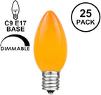 Novelty Lights 500 Case C9 Ceramic Outdoor Christmas Replacement Bulbs, Orange, E17/C9 Intermediate Base, 7 Watt