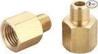 1/8 Inch NPT Male to 1/8 Inch NPT Female Pipe Reducer Adapter, Brass Pipe Extension Fittings, Thread 0.375" OD to 0.375" ID, Pack of 2