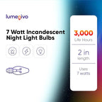 lumenivo 7 Watt Night Light Bulbs for Electric Window Candle Lamps, Salt Lamps, Christmas Villages, and Chandeliers E12 Candelabra Base C7 Light Bulbs - Clear – 120V - 8 Pack