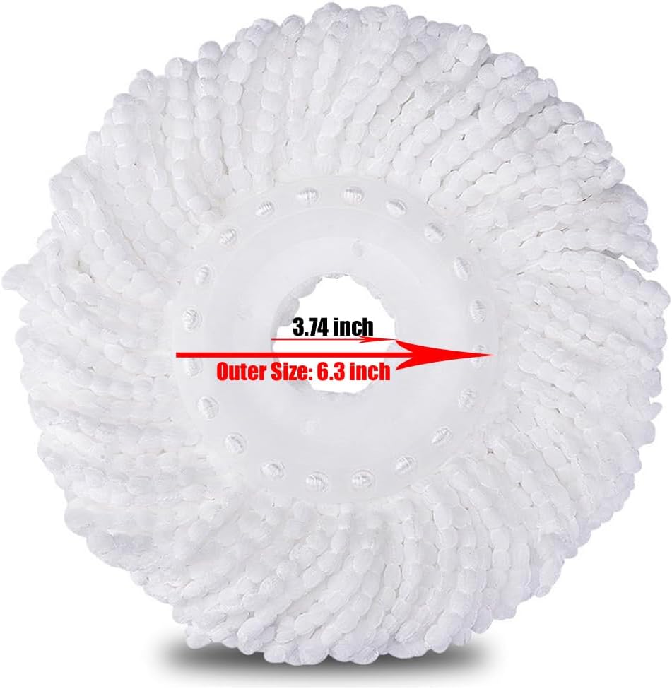 YWSHF Spin Mop Head Replacement Compatible with Hurrican, Mopnado, Cassabel 360 Spin Magic Mopping,Microfiber Spin Mop Refill Heads for Universal Round Shape Standard Size 5 Pack