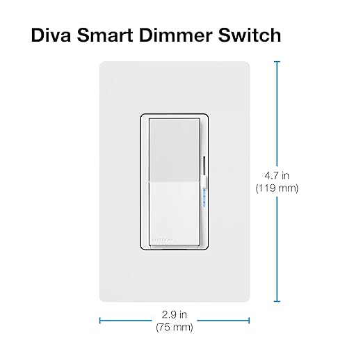 Lutron Diva Smart Dimmer Light Switch for Caseta Lighting (Lutron Smart Hub Required), for LED Lights, 150W, Single-Pole/3-Way, No Neutral, White, 2 Pack (DVRF-6LS-WH-2)
