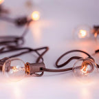 Abeja G40 Replacement Light Bulbs, 5W Clear Globe Bulb fits E12/ C7 Candelabra Screw Base Sockets, 1.5 Inch Clear Light Bulbs for Indoor Outdoor Patio Decor, 25Pack