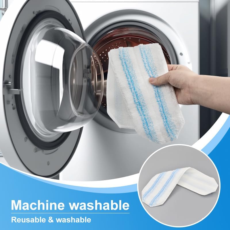 2 Pack Reusable Mop Pads Compatible with O-Cedar/Vileda H2prO System,Microfiber Pads Refills Machine Washable Up to 100 Times Wet Dry Use Suitable for All Floor Types (2 Pack)