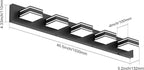 Ralbay 40.5inch Black Vanity Light with 5 Color Temperatures (3000K-6000K) Dimmable Metal Acrylic Modern LED Matte Black Bathroom Lighting Over Mirror (5-Light)