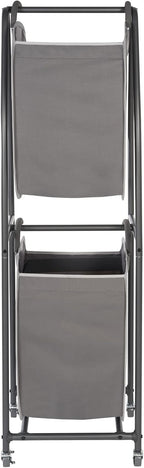 Neatfreak - 2 Tier Laundry Sorter - Laundry Hamper With Wheels & 2 x Laundry Basket Tote Bags For Dirty Clothes, Towels, Blankets, Bathroom Storage & Laundry Room Organization