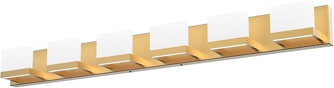 Tipace Gold Vanity Lights for Bathroom Modern LED 6 Lights Bathroom Vanity Lights Up and Down Wall Light Fixtures 6000K