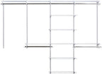 Rubbermaid Configurations Custom Closet Kit 4-8 Ft. Adjustable Metal Wire Shelving Titanium Finish Expandable Organization System Hardware Included for Home Closet/Pantry/Laundry/Mudroom