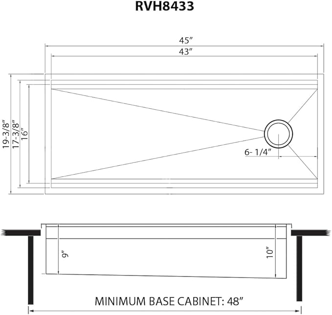 Ruvati 45-inch Drop-in Workstation Kitchen Sink - 16 Gauge Topmount Stainless Steel Kitchen SInk with Two-Tiered Ledges & Accessories - RVH8433