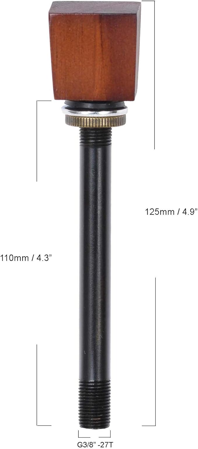 Bieye SS036 Lampshade Support with Finial for Tiffany Style Stained Glass Floor Lamp Table Lamp (G3/8 110mm Wooden Cube)