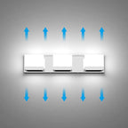 Tipace 3 Lights Dimmable LED Modern Vanity Lights for Bathroom, Chrome Bathroom Wall Light Fixtures Over Mirror (White Light 6000K)