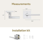 Mega Handles Prime Privacy Door Handle - 3 Pack Reversible Chrome Door Handles, Heavy Duty Bed & Bath Door Handles with Privacy Door Lock, Fits All Standard Doors - Polished Chrome