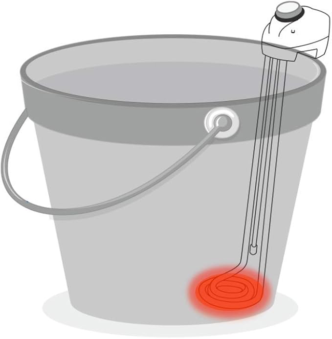 KD 1600W Immersion Bucket Water Heater with Dedicated Mounting Bracket, Auto Shutoff, Overheating Prevention, Auto Water Level Sensor, Adjustable Thermostat, Stainless Steel, Made in Korea (KDDG16K)