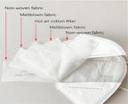 LEMENT 50PCS KN95 Face Mask 5 Layer Breathable with Elastic EarLoops Cup Dust Safety Masks White