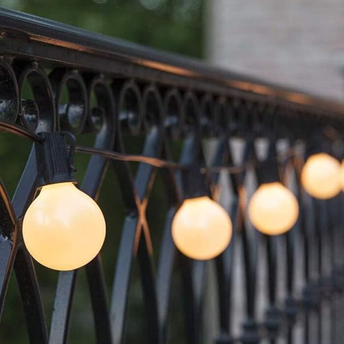 Abeja G40 Frosted Replacement Light Bulbs, 5W Clear Globe Bulb fits E12 C7 Candelabra Screw Base Sockets, 1.5 Inch Dimmable Light Bulbs for Indoor Outdoor Patio Decor, Pack of 25