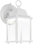 LIT-PaTH Dusk to Dawn Outdoor Wall Lantern, LED Wall Sconce, 5000K Daylight White, 9.5W, 800 Lumen, Aluminum Housing Plus Glass, Outdoor Rated, 2-Pack, White