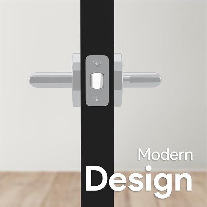 Mega Handles Ronn Privacy Door Handle - 3 Pack Reversible Chrome Door Handles, Heavy Duty Bed & Bath Door Handles with Privacy Door Lock, Fits All Standard Doors - Polished Chrome