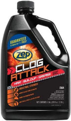 Zep Clog Attack Hair, Buildup, and Grease Remover Gel - 1 Gallon (Case of 4) ZUCA128 - Zep's Strongest General Drain Opener