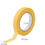 Lichamp 20-Pack Automotive Refinish Masking Tape Yellow 18mm x 55m, Cars Vehicles Auto Body Paint Tape, Automotive Painters Tapes Bulk Set 0.7-inch x 180-foot x 20 Rolls