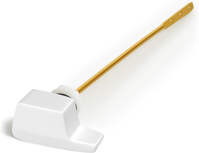 Qualihome Universal Side Mount Toilet Handle Tank Flush Lever - Modern Durable Toilet Bowl Handles Side Mount - Also Replaces Eljer Toilet Handle & THU004-CP Toto Toilet Handle Replacement (White)
