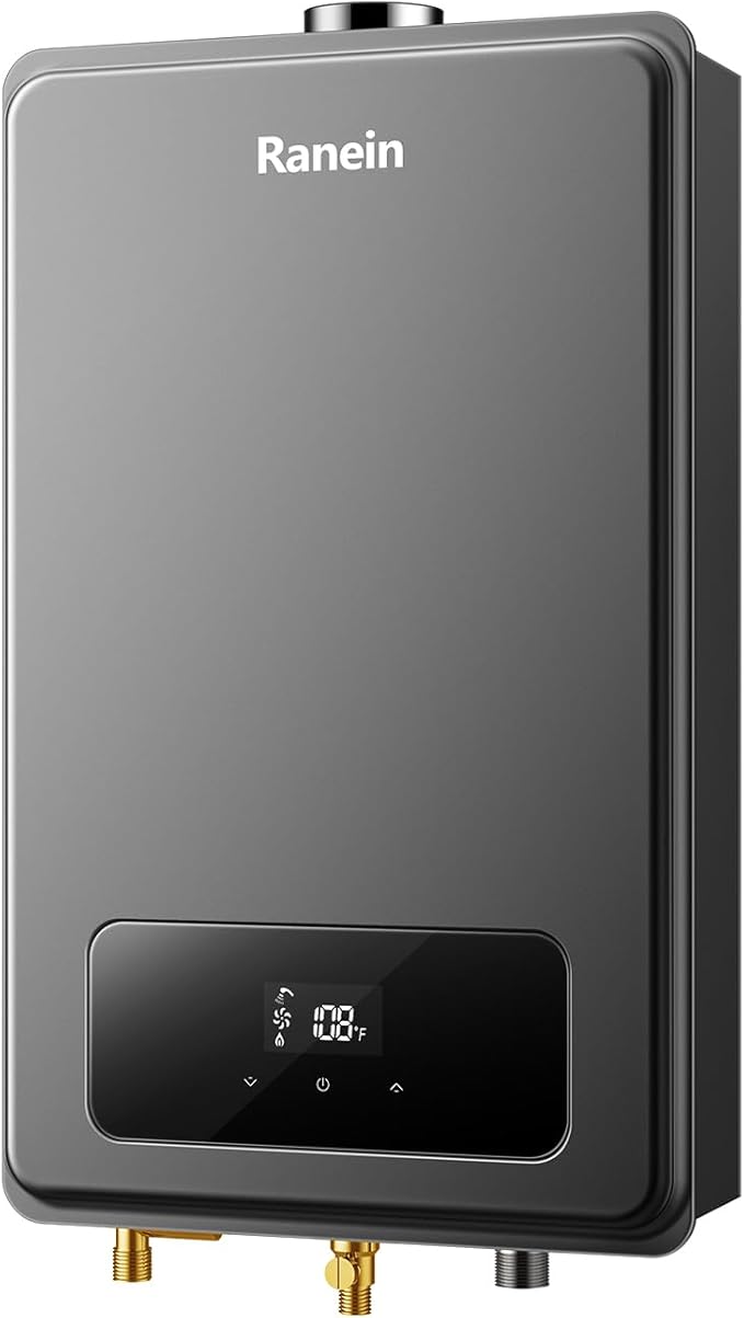 Ranein Natural Gas Tankless Water Heater, Indoor Max 5.3 GPM, 130,000 BTU Instant Hot Water Heater