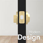 Mega Handles - Ronn Entrance Deadbolt I Deadbolt for Entry Lever Door Handle - Heavy Duty Round Lock for Left or Right-Handed Doors - Interior/Exterior Door Lever Deadbolt- Satin Brass