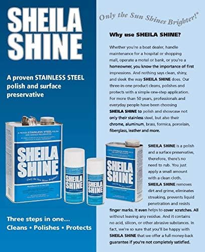 Sheila Shine 4 Gal Stainless Steel Cleaner & Polish | 4 x 1 Gal Cans per Carton | Residue & Streak Free | Made in USA