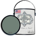 ALL-IN-ONE Paint, Durable cabinet and furniture paint. Built in primer and top coat, no sanding needed. Includes our 30 featured color card - Envy (slate green), Gallon