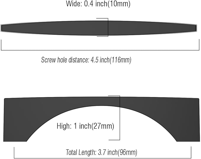 Asidrama 10 Pack 3.75 Inch(96mm) Matte Black Kitchen Cabinet Handles, Cabinet Pulls Kitchen Cabinet Hardware for Cupboard Drawer Pulls