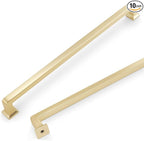 COTYKILEY 10 Pack 12.6 Inch(320mm) Brushed Brass Cabinet Handles Gold Kitchen Cabinet Pulls Cabinet Door Handles Kitchen Cabinet Hardware Cupboard Drawer Pulls Dresser Handles