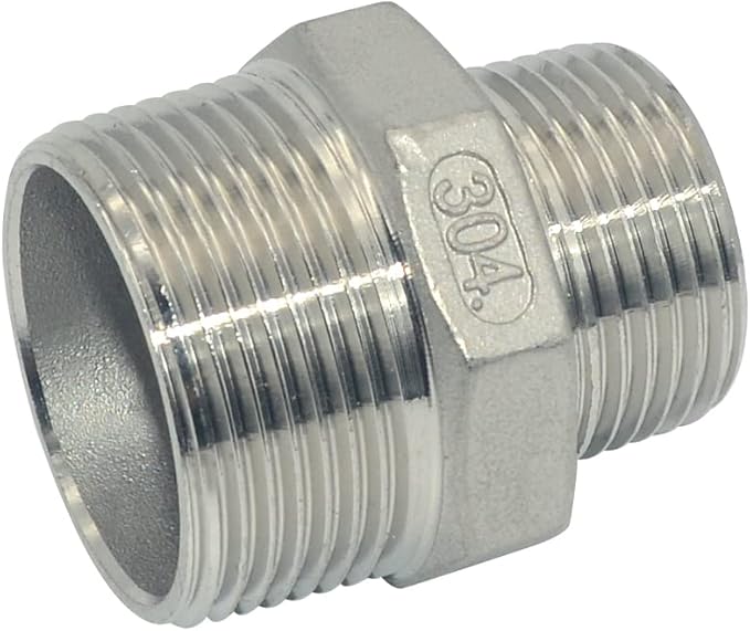 1-1/4" x 1" Male Threaded Reducing Nipple Fitting/Adapter,Stainless Steel SS304 NPT Pipe Hex Reducer